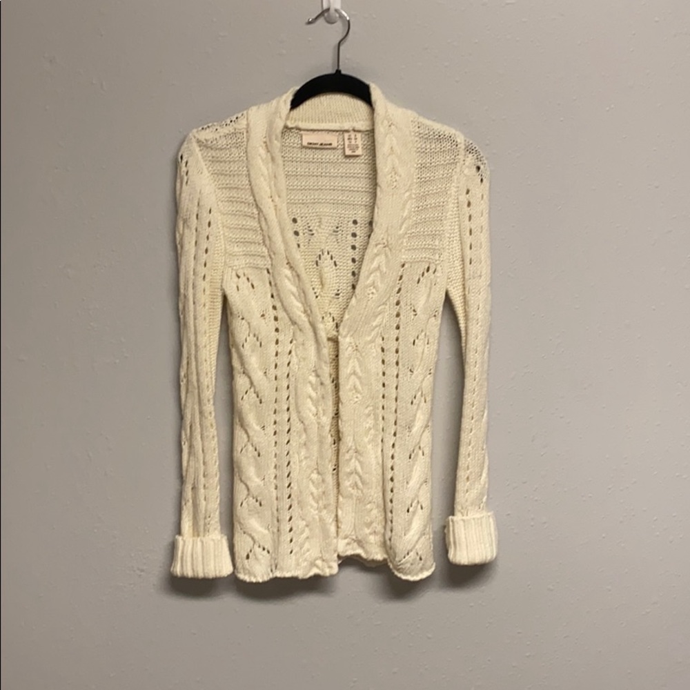 DKNY Jeans White wool cardigan